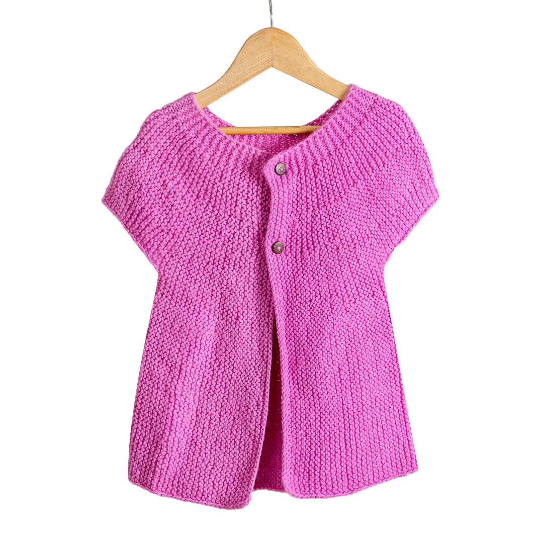 Frock Olive Green, Mustard Yellow & Classic Rose  | For Baby Girl | 100% Organic Wool | Size-3 Years