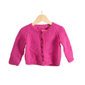 Cardigan Fuchsia Fedora | 100% Organic Wool | For Women | Size- 12 Month