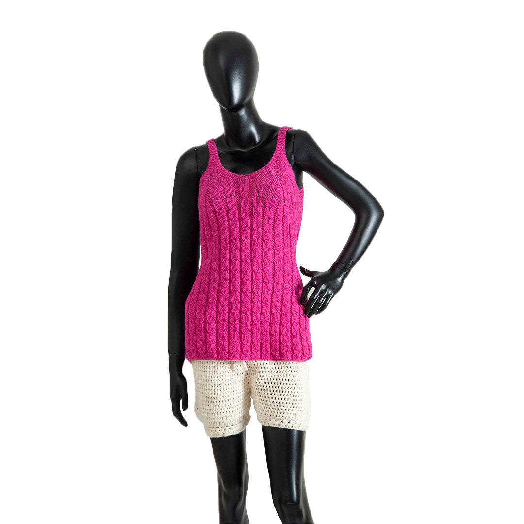 Organic Wool   |  Tank Top   |  Fuchsia Fedora