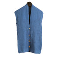 Cardigan V  Neck  Half Sleeves - Chambray   |  For Men   |  100% Organic Wool