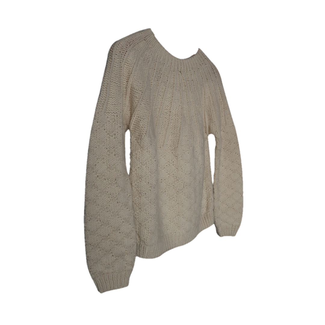 Sea Shell White Sweater for Baby I 100% Organic wool