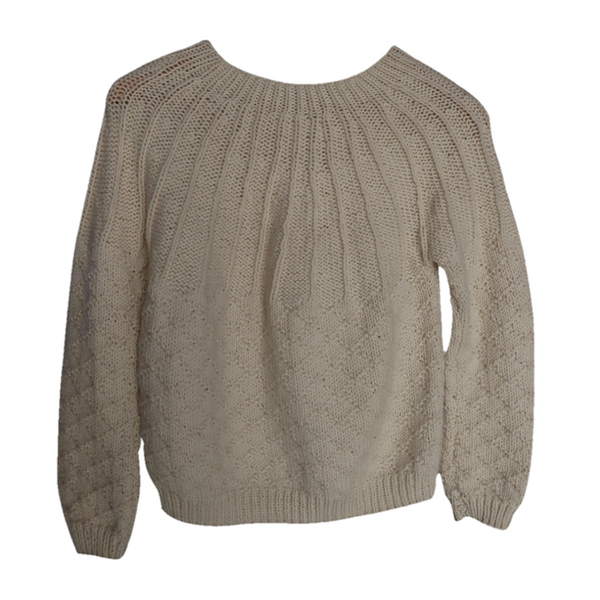 Sea Shell White Sweater for Baby I 100% Organic wool