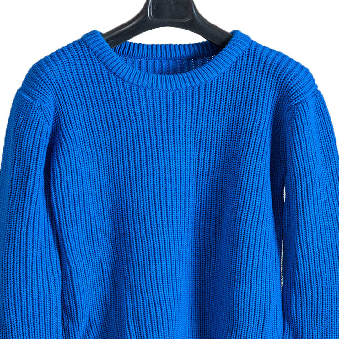 Pullover Round Neck  -Mid Blue    |  For Men   |  100% Organic Wool
