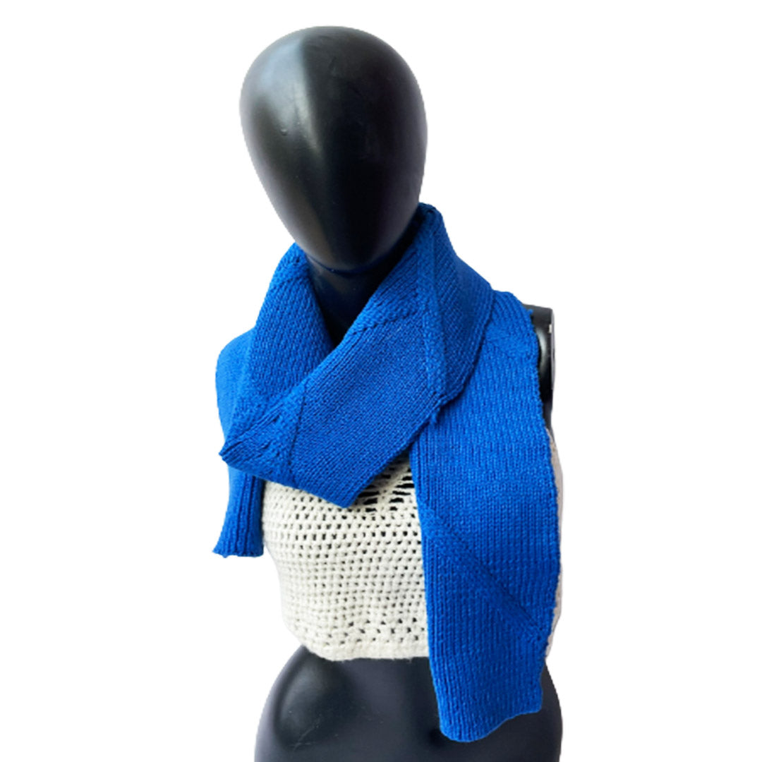 Mufflers & Neck Warmer | Mid Blue | 100% Premium Wool | For Men & Women