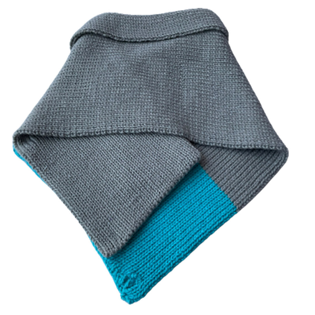 Neck  Warmers & Mufflers|   Ultimate Grey & Easter Blue   |  100% premium  Wool  |  For  Men & Women