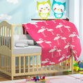 Flamingo Pink Knitted AC Blanket/Quilt for baby | 100% Cotton