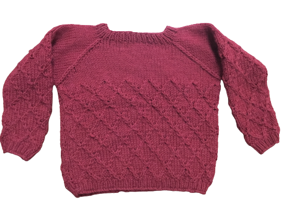 Organic Wool |  Pullover Red Alert |  Wild Blue /  Red Alert |size-3 years