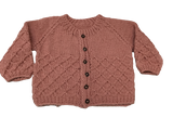 Organic Wool  |  Cardigan |  Dark Salmon | Size- 6 Month